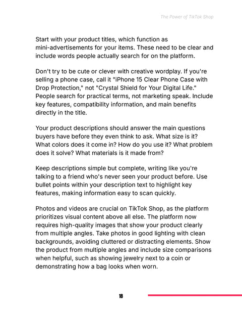 Review Product Title, Description and Photo Examples - practice sample from The Power of TikTok Shop