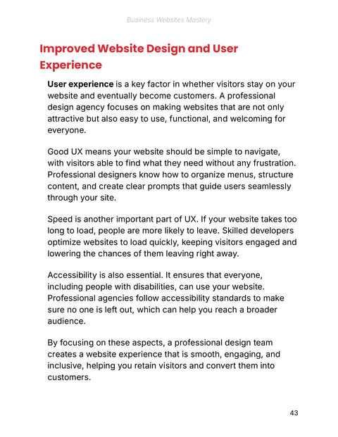 Apply Navigation, Speed and Accessibility Priorities - practice sample from Business Websites Mastery - Ebook