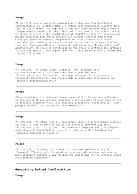 Use Five Prompts for Quick and Accurate Phone Replies - practice sample from Support Prompts