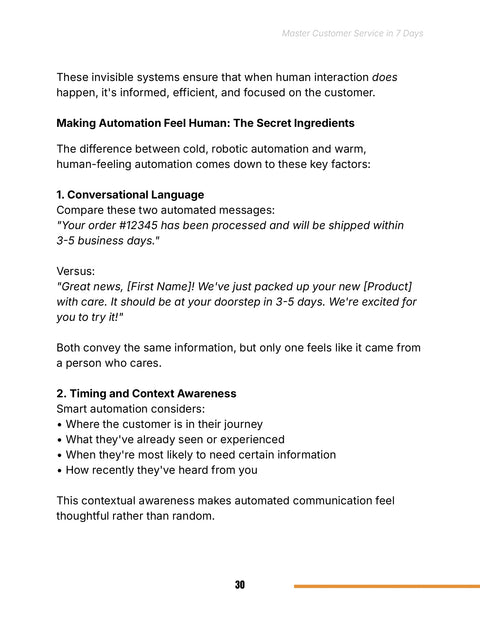 Compare Automated Messages and Their Context - practice sample from Master Customer Service in 7 Days