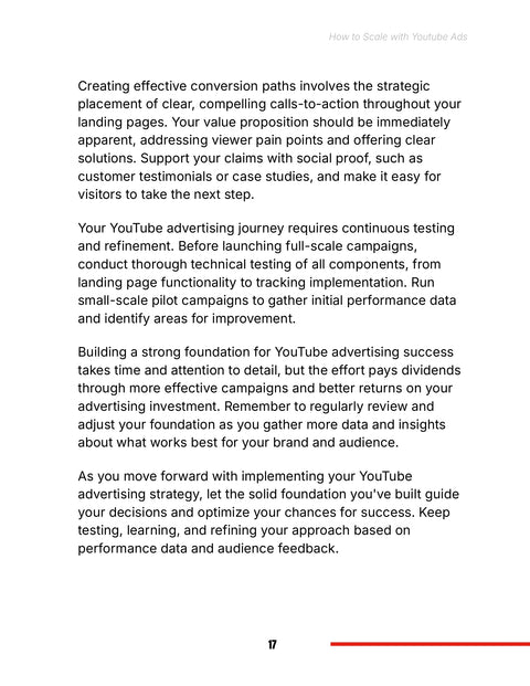 Test Conversion Paths Before Scaling Campaigns - act sample from How to Scale with YouTube Ads