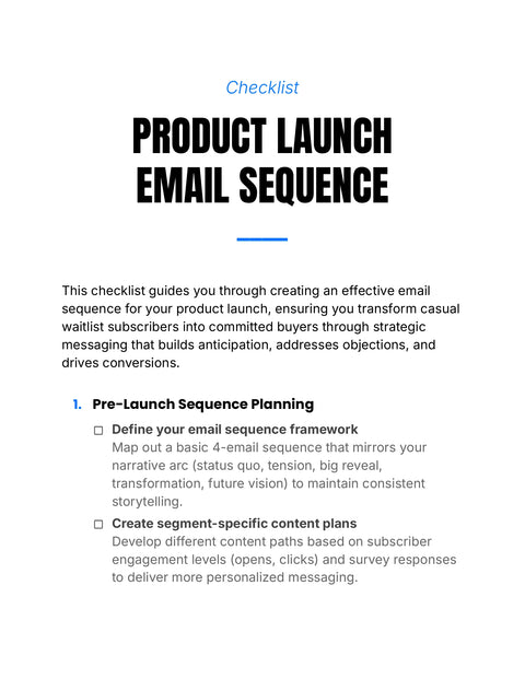 Plan Sequence and Segments - understand sample from Product Launch Email Sequence