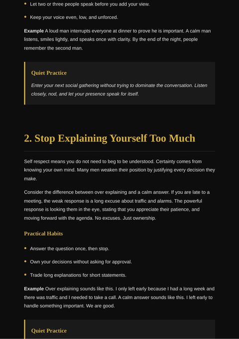 Use Clear Brief Explanations - understand sample from Silent Power