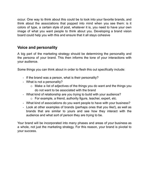 Define Brand Voice and Personality - framework sample from Social Media Finetuning