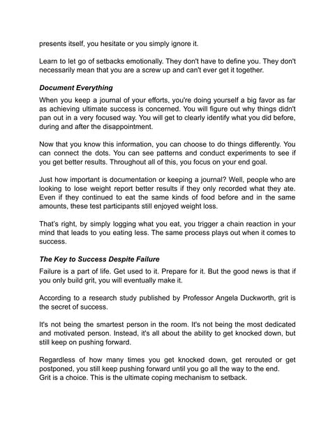 Document Setbacks and Connect Patterns - act sample from Success Shift