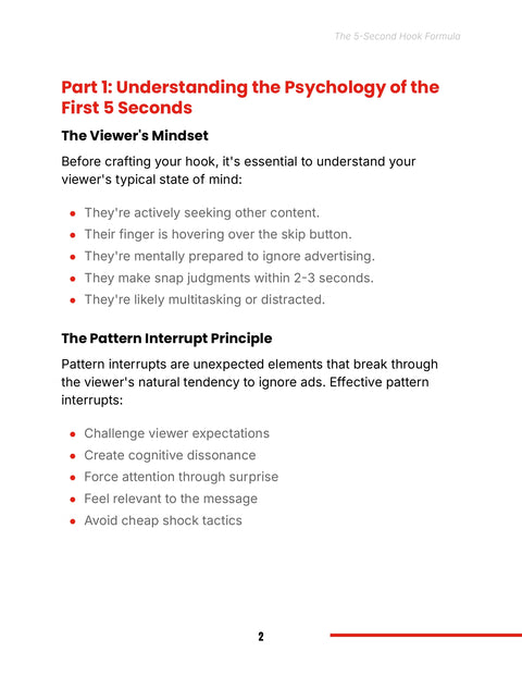 Part 1: Understanding the Psychology of the - understand sample from The 5-Second Formula