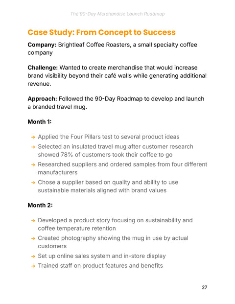 Case Study: From Concept to Success - practice sample from The 90-Day Merchandise Launch Plan
