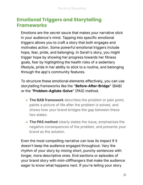 Frameworks - framework sample from The Art of Storytelling - Ebook