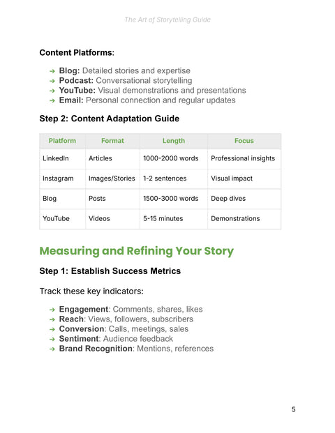 Adapt Stories across Platforms - practice sample from The Art of Storytelling - Guide