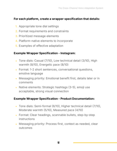 Example Wrapper Specification - Instagram: - practice sample from The Cross-Channel Voice Adaptation System