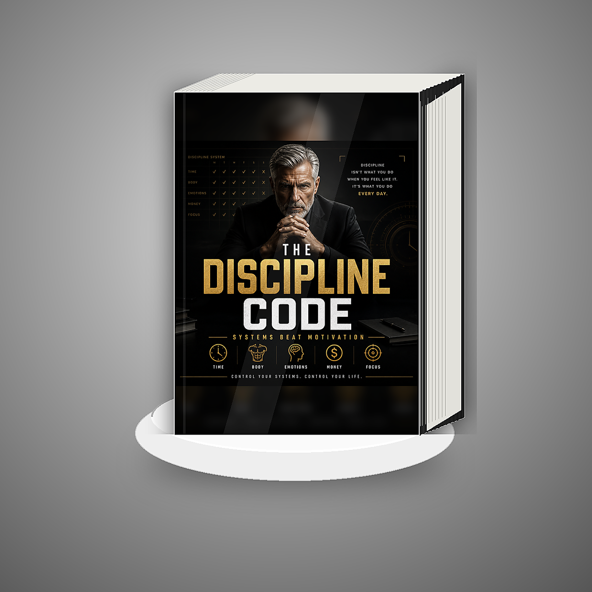 The Discipline Code book mockup cover