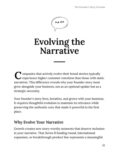 Why Evolve Your Narrative - understand sample from The Founder’s Story Formula