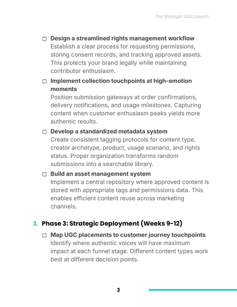 Govern Rights and Content Assets - framework sample from The Strategic UGC Launch