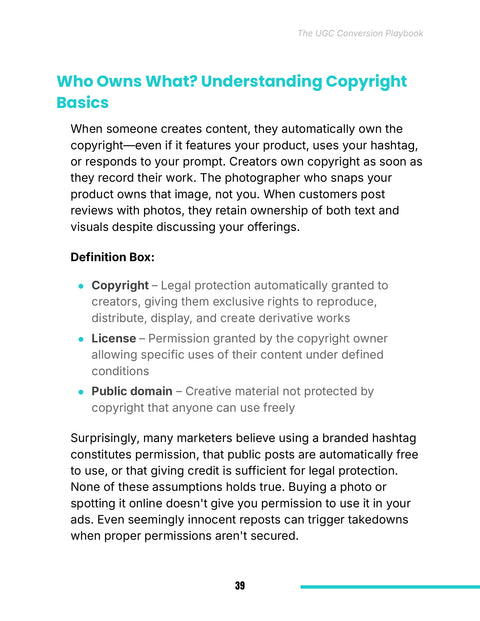 Who Owns What? Understanding Copyright Basics - understand sample from The UGC Conversion Playbook