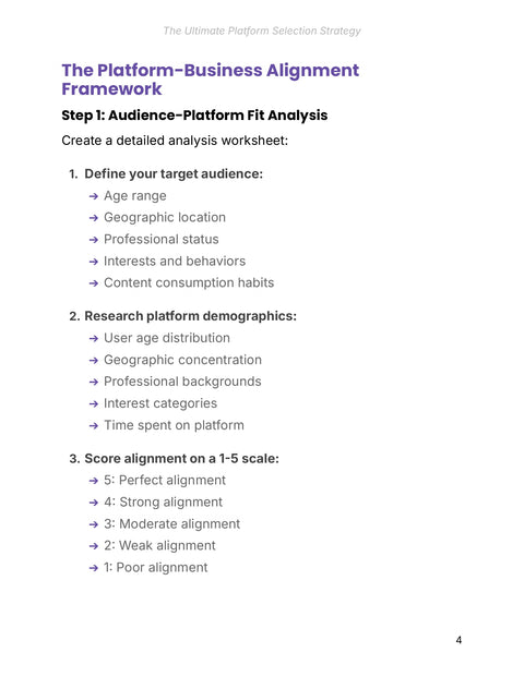 Platform-business alignment framework - selected interior page 5 of The Ultimate Platform Selection Strategy