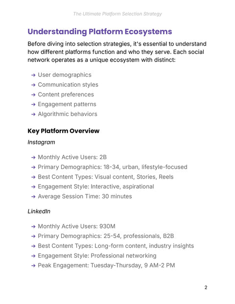 Platform ecosystems and comparisons - selected interior page 3 of The Ultimate Platform Selection Strategy