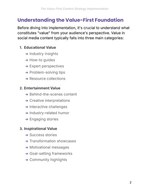Understanding the Value-First Foundation - understand sample from The Value-First Content Strategy Implementation
