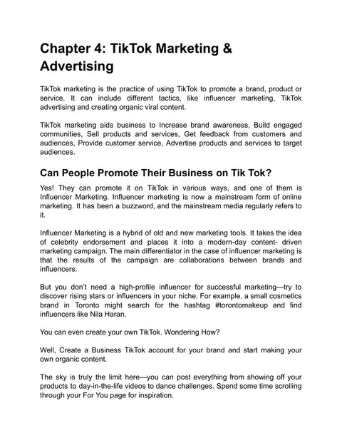 Understand TikTok Marketing - understand sample from TikTok Ad Training Kit