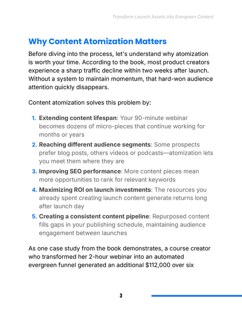 Why Content Atomization Matters - understand sample from Transform Launch Assets into Evergreen Content