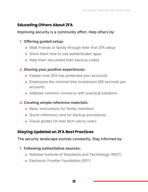 Staying Updated on 2FA Best Practices - practice sample from Two-Factor Authentication Quick-Start