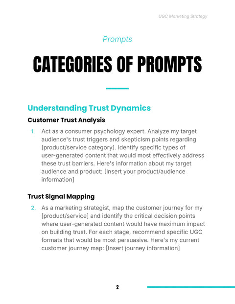 Understanding Trust Dynamics - understand sample from UGC Marketing Strategy