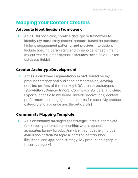 Mapping Your Content Creators Advocate Identification Framework - framework sample from UGC Marketing Strategy