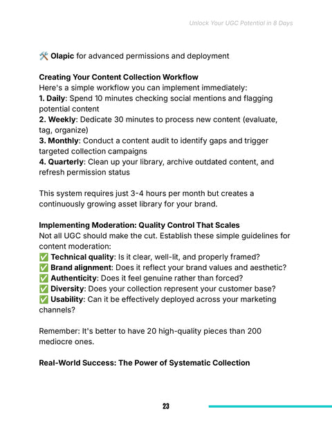 Implementing Moderation: Quality Control That Scales - act sample from Unlock Your UGC Potential in 8 Days